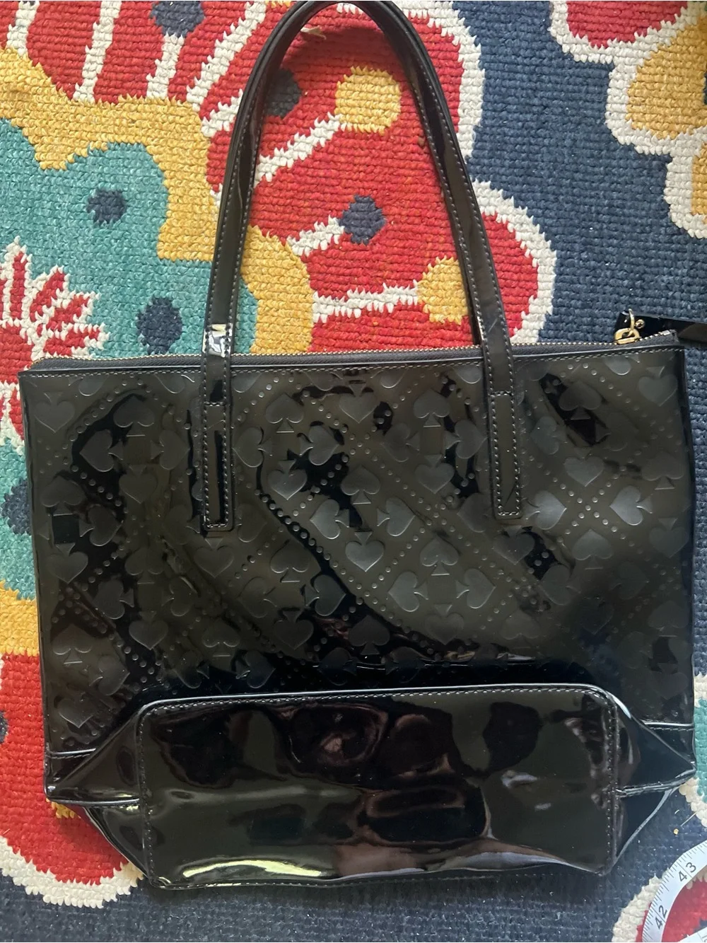 Kate Spade Black Patent Leather Tote Bag
